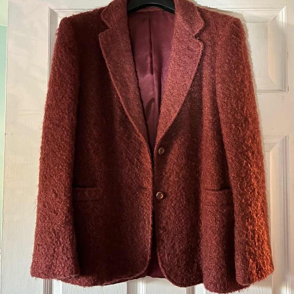 Burgundy boucle Wool Blazer women’s M